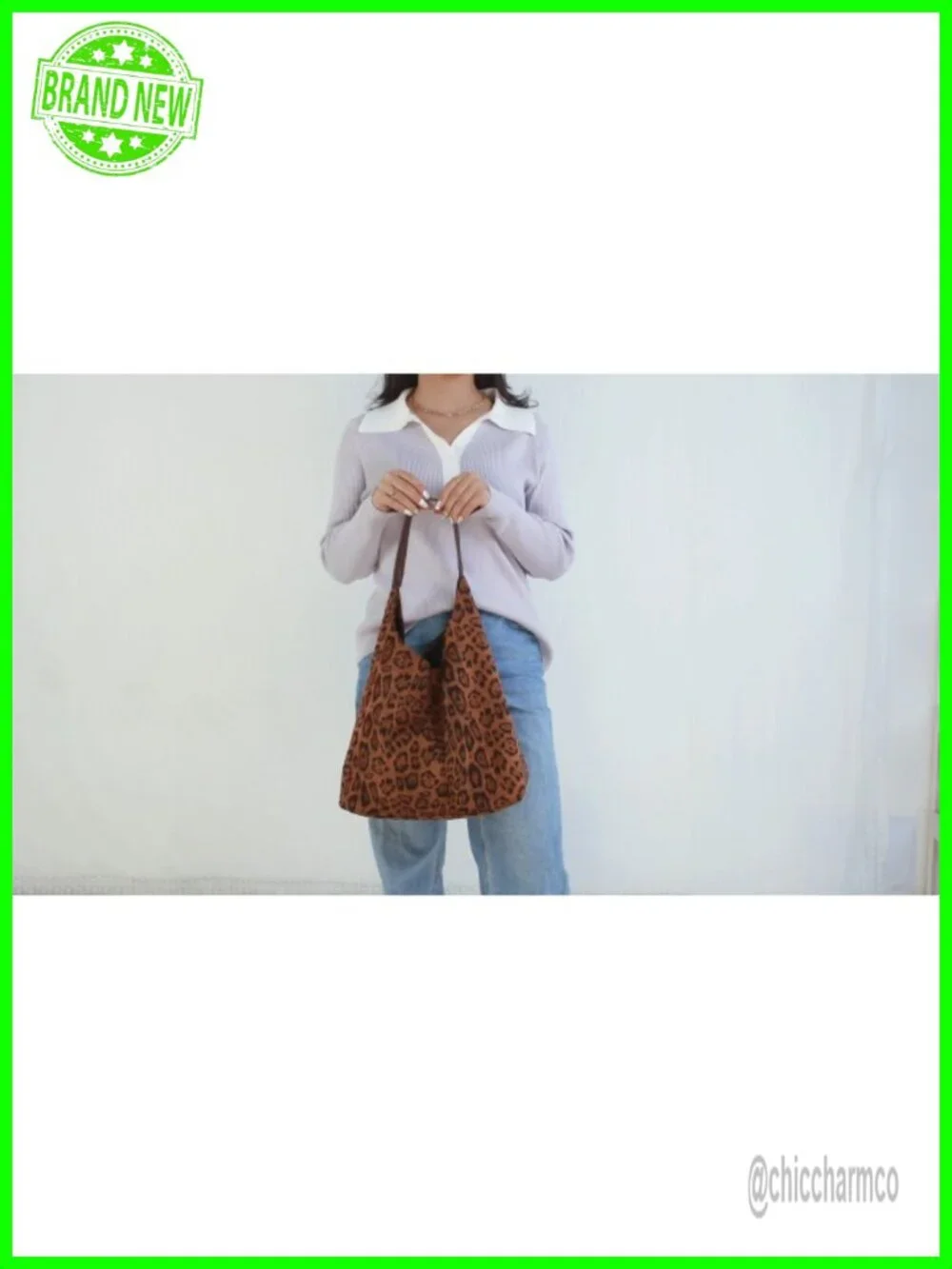 Faux Suede Leopard Print Hobo Tote Bag Large Capacity Satchel
